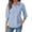 Light Blue, variant on Women's Striped Button - Down 3/4 Sleeve Office Blouse Casual Work Shirt Loose Fit Flattering Top Black L