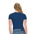 thumbnail image 6 of Natural Uniforms Womens Buttery Soft, Super Stretch Y2K Long Sleeve Baby Tee Crop Top (True Navy Blue, XX-Large), 6 of 6