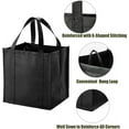 thumbnail image 6 of 1Pc Reusable Grocery Bags, Shopping Bags for Groceries, Black Non-Woven Fabric Multifunctional Shopping Bag with Reinforced Handles & Thick Plastic Support Bottom yo Hold 50+ Pounds of Groceries, 6 of 7