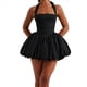thumbnail image 2 of Vestido Halter Sin Mangas para Mujer, Informal, con Lazo, Espalda Descubierta, Corsé, Vestido de Fiesta con . Negro M, 2 of 10