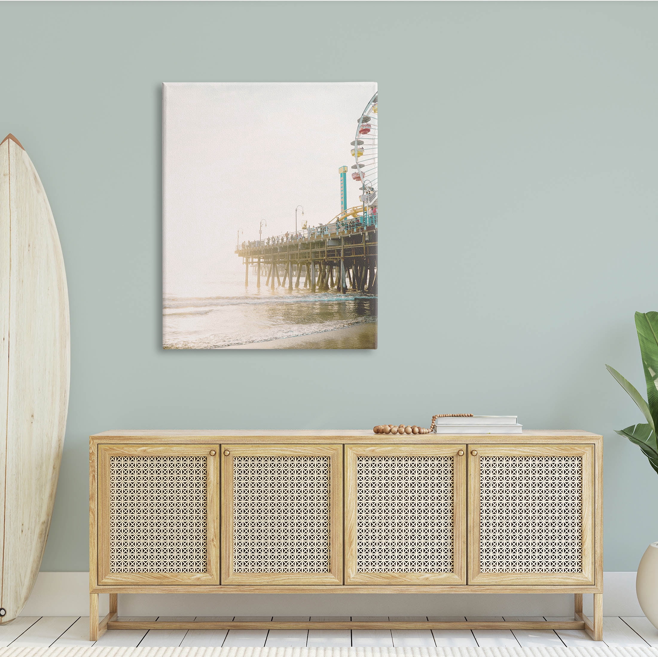 Stupell Industries Coastal Boardwalk Pier Carnival Ferris Wheel Photography, 36 x 48, Design by Leah Straatsma