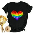 thumbnail image 5 of Dovford Pride Shirt Women Rainbow Graphic Tee Love Love Print T-Shirt LGBT Equality Shirts Short Sleeve Tops, 5 of 7