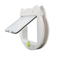 thumbnail image 2 of Puerta abatible para mascotas con cierre de 4 vías, silenciosa, resistente a la intemperie, para dormitorio, caja de arena, color blanco, 2 of 14