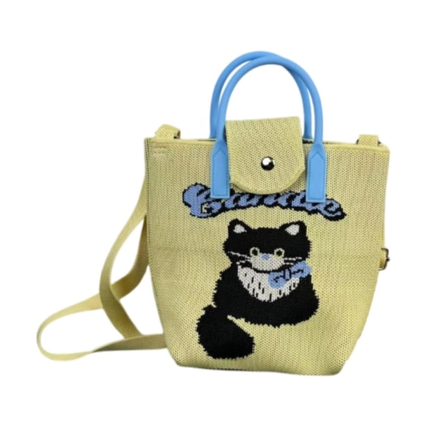 Bolso de crochet para teléfono jinwen Práctico y novedoso Gato Amarillo