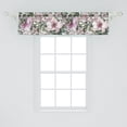 thumbnail image 2 of Exotic Window Valance, Vintage Hawaiian Floral Pattern Pastel Tropical Jungle Flowers Hibiscus, Curtain Valance for Kitchen Bedroom with Rod Pocket, 54" X 18", Olive Green and Pink, by Ambesonne, 2 of 2