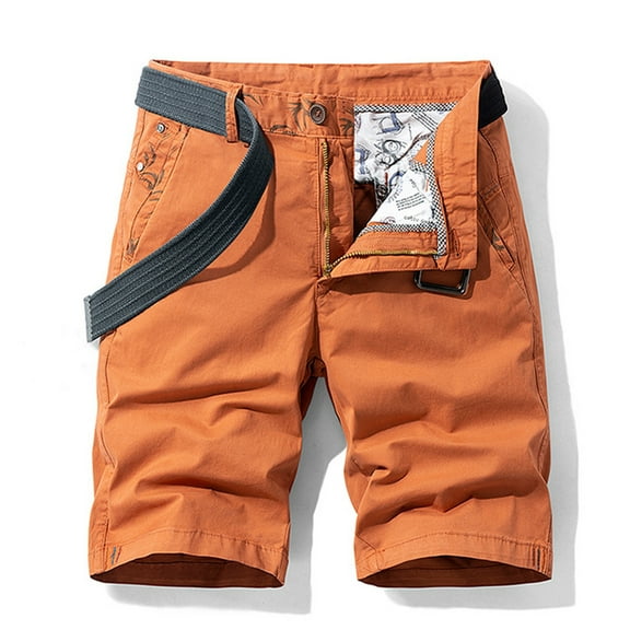 Jophufed Fashion Men's Pants Pocket Zipper Resilience Leisure Time Tooling Short Pants