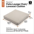thumbnail image 6 of Classic Accessories Ravenna Water-Resistant Patio Lounge Chair/Loveseat Cushion, 25 x 25 x 5 Inch, Mushroom, 6 of 22