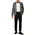 thumbnail image 2 of INSPIRE CHIC Polka Dots Blazers for Men's Notch Lapel One Button Wedding Suit Jacket Sports Coats, 2 of 5