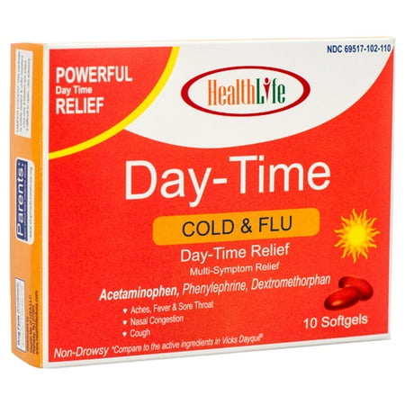 New 381862  Healthlife Daytime Cold  Flu 10 Ct (6-Pack) Cough Meds Cheap Wholesale Discount Bulk Pharmacy Cough Meds