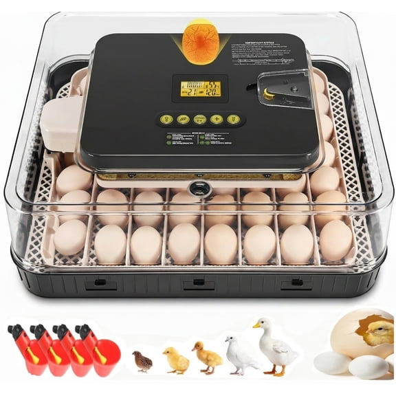 Adnoom 56 Egg Incubator Chicken Incubators for Hatching Eggs with Automatic Egg Turner and Humidity Temp Control, Egg Hatcher Incubator with Egg Candler for Chicken Ducks Bird Quail