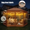 thumbnail image 4 of SANOPY 16'x16' Pop up Gazebo with 6-Sided Mosquito Netting, Patented Center Lock Pop up Screen Gazebo Canopy Instant Shelter for Deck and Lawns, Brown, 4 of 7