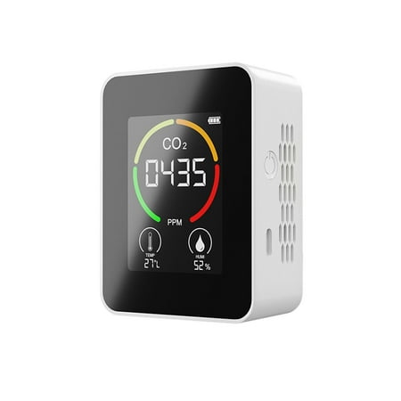 

CO2 Detector - Indoor Air Quality Monitor Carbon Dioxide Digital Temperature and Relative Humidity Detector with LCD Display for Home Office Gym Car Black