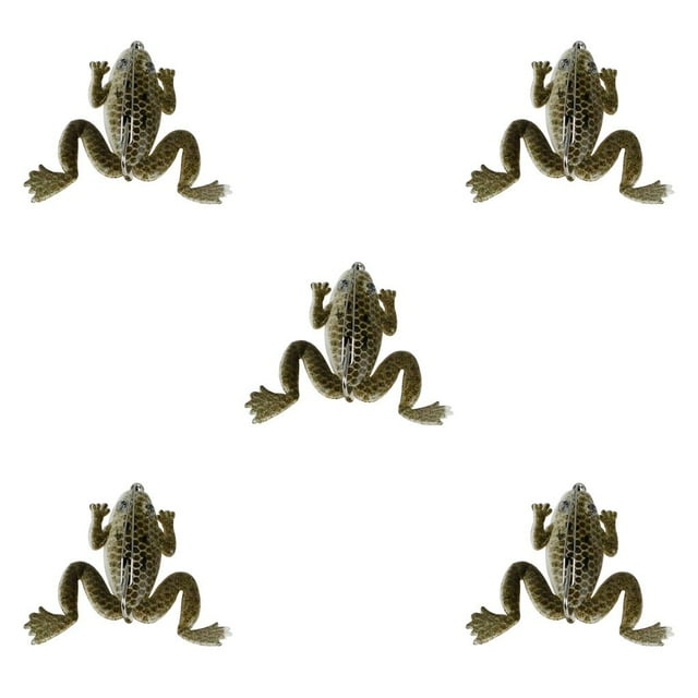 QualitChoice Appât Factice Surface Leurre Faible Résistance Forte Ténacité Fil d'Acier Biseauté Outils de Pêche Motif Écailles de Poisson Simulé Marron 5ensemble