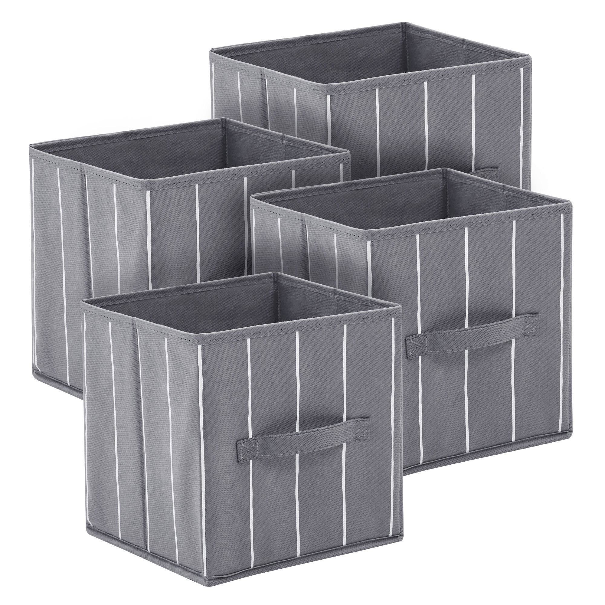 Deconovo 4 Stripe Foldable Storage Bins, Nursery Fabric Closet