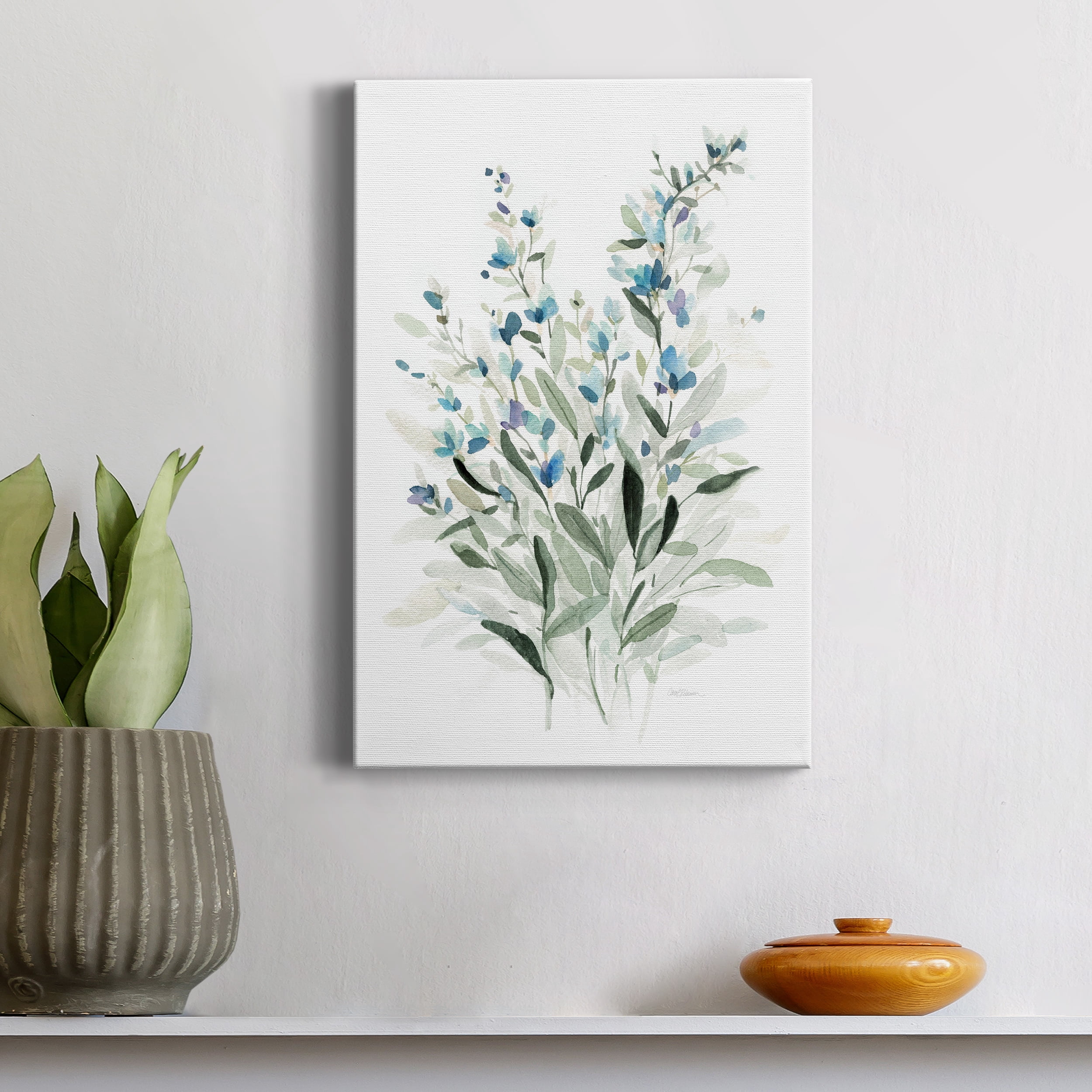 Delicate Blue Botanical I Premium Gallery Wrapped Canvas - Ready to Hang - 12 x 18