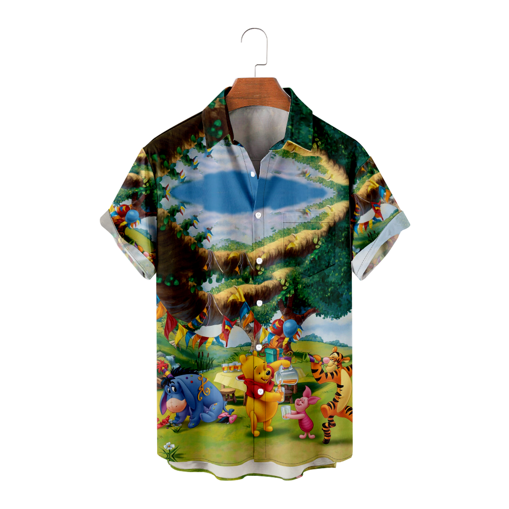 Hawaiian Shirts for Men & Boys Winnie the Pooh Short Sleeve Button-Down ...