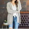 thumbnail image 4 of Women's Soild Knit Cardigans Loose Slouchy Oversized Wrap Chunky Sweaters Coat, 4 of 9