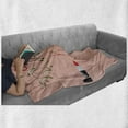 thumbnail image 6 of Kiss Me Soft Flannel Fleece Throw Blanket, Christmas Themed Mistletoe Motif with Lipstick Words Romantic Design, Cozy Plush for Indoor and Outdoor Use, 60" x 80", Blush Vermilion Green, by Ambesonne, 6 of 6