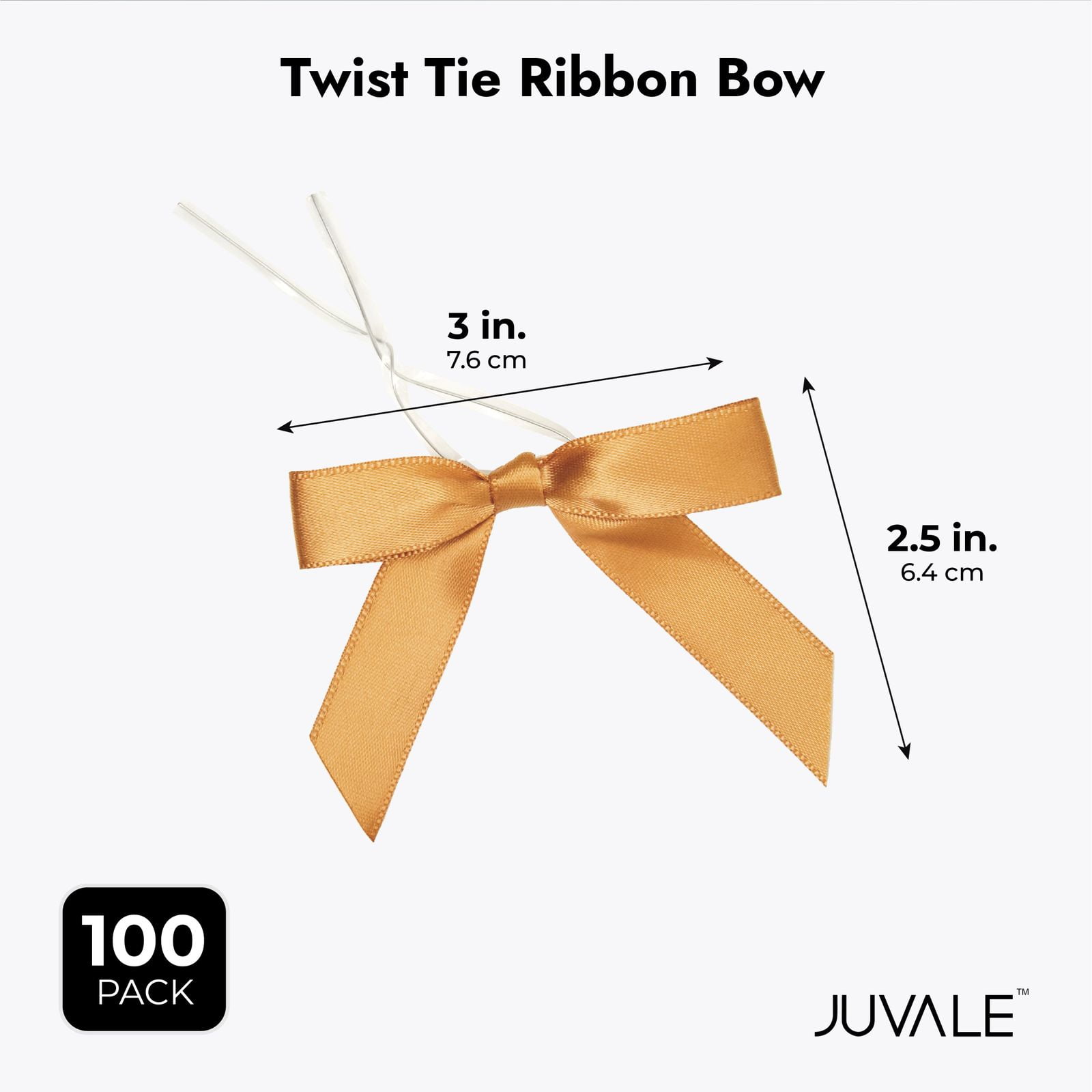 Juvale Twist Tie Bows, Gold Ribbon for Gift Wrapping and Crafts