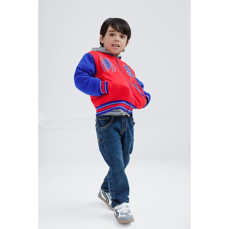 Marvel Spider-Man Boys' Varsity Hooded Bomber Jacket photo 4