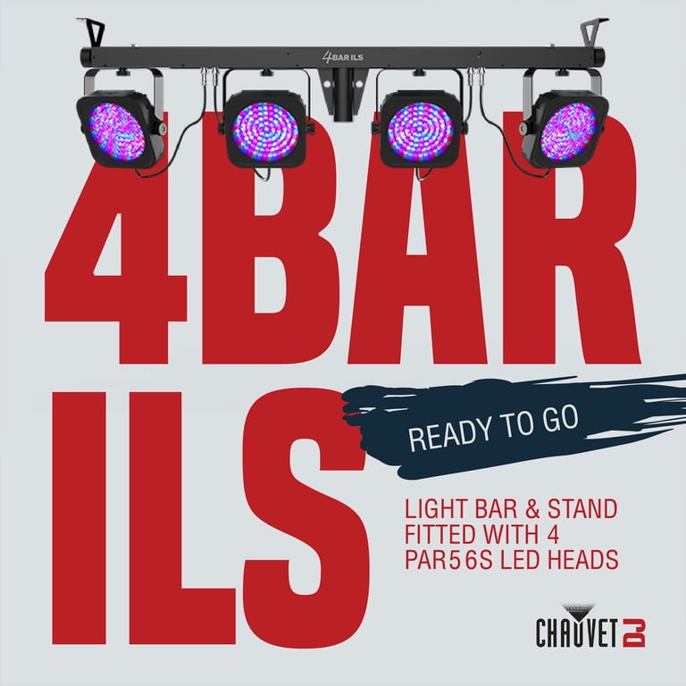 CHAUVET 4 BAR 4BAR DMX LED Stage Wash Light System w/ Case, Foot