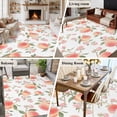 thumbnail image 6 of Pink Flower Washable Living Room Rugs 5'x7', Peach Green Leaf Fruit Abstract Watercolor Low Pile Throw Large Area Rugs Non-Slip Sturdy Edge Binding Carpet for Dining Room Bedside Kitchen, 6 of 9