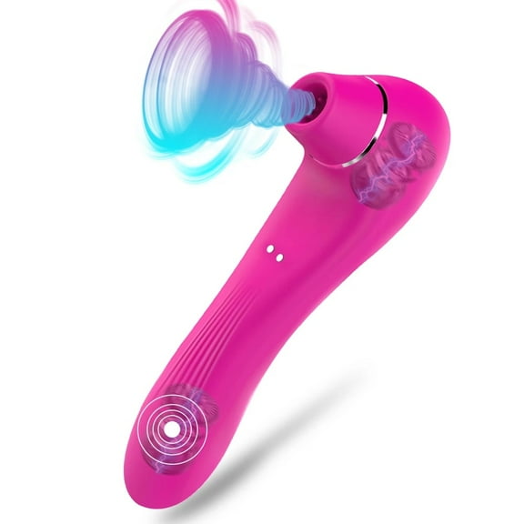 XBONP 2 in 1 G Spot Vibrator Sex Toys with 10 Sucking & 10 Vibrator Modes Couples Toys for Adults Red