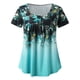 thumbnail image 4 of Pntutb Mujer Casual Camiseta Impreso Manga Corta Cuello Redondo Pullover Blusa tops Pntutb Pntutb-1800, 4 of 5