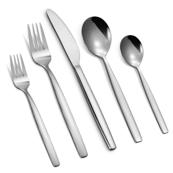 EcoSummer 30-Piece Stainless Steel Silverware Set | Service for 6 | Mirror Polished & Dishwasher Safe