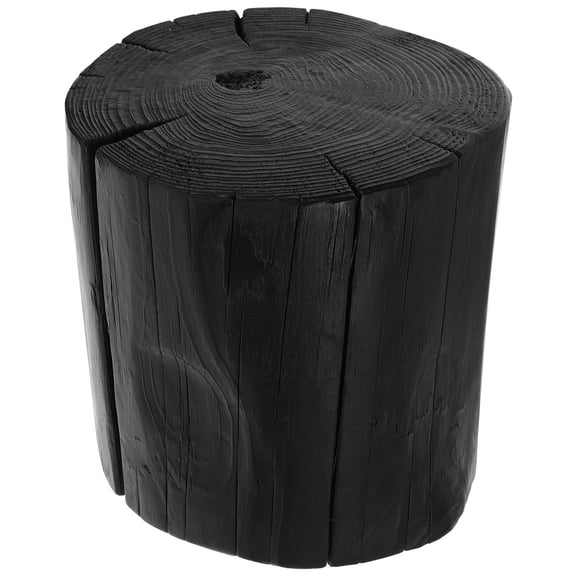 Niceauty Solid Wood Black Nightstand Stool Multifunctional Rustic Decor Stand for Bedroom and Living Room