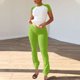 thumbnail image 5 of Camiseta Y Pantalones de Cuello Redondo de Manga Corta de Manga Larga de la Mujer, Traje de Mujer de Poliéster de Color Sólido para el Día Y la Fiesta, 5 of 6