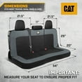 thumbnail image 2 of Cat Flexfit Rear Bench Seat Cover for Car Truck SUV, Durable Canvas Mesh Design, 60/40 Split Bench Auto Protector, Charcoal & Black, 2 of 9