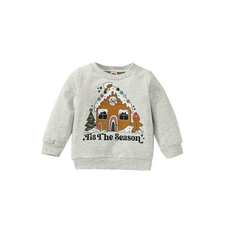 

Kids Boys Girls Sweatshirts Toddler Christmas Cartoon Pattern Pullover Long Sleeve Round Neck Fall Spring Tops