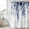 thumbnail image 4 of Blue Eucalyptus Leaves Bathroom Shower Curtains with 12 Hooks Polyester Waterproof Shower Curtain for Stalls and Bathtubs Weeping Botanical Watercolor Decorative Bathroom Privacy Curtain 72x84 Inches, 4 of 9