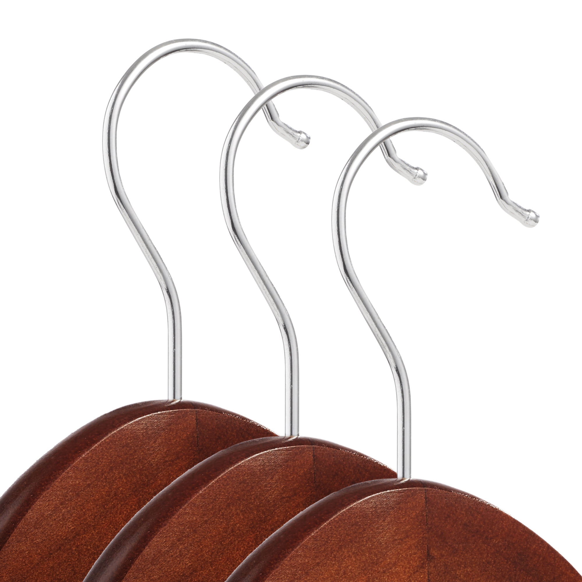 Casafield 40 Wooden Suit Hangers, Walnut - Non-Slip Pant Bar & Swivel Hook