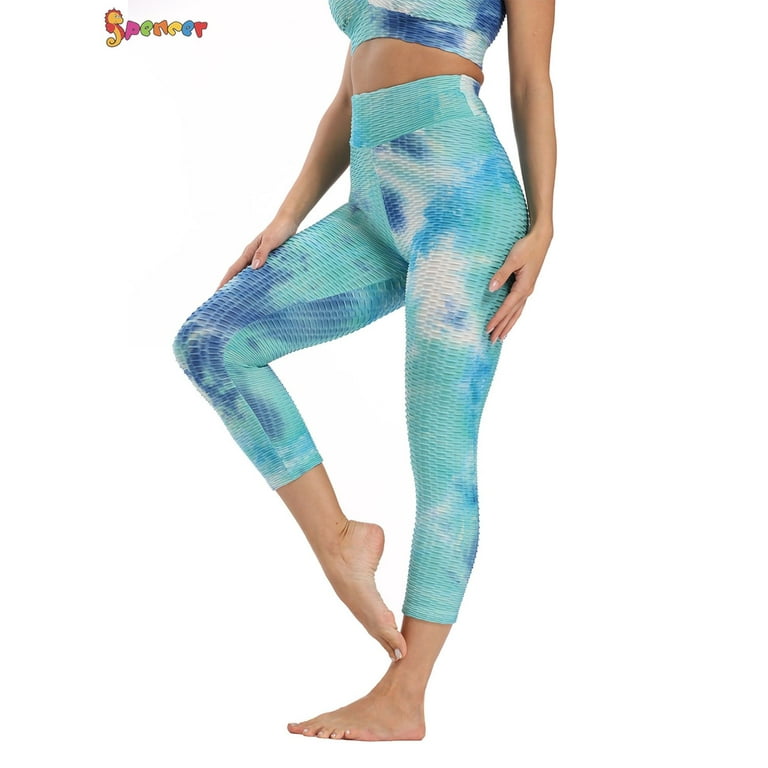Ladies high waist yoga pants tie-dye breathable abdomen control