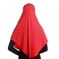 thumbnail image 2 of Balems Red Muslim Headscarf Crystal Hemp Cloth Scarf Breathable On-Islamic Solid Color Long Kerchief, 2 of 3