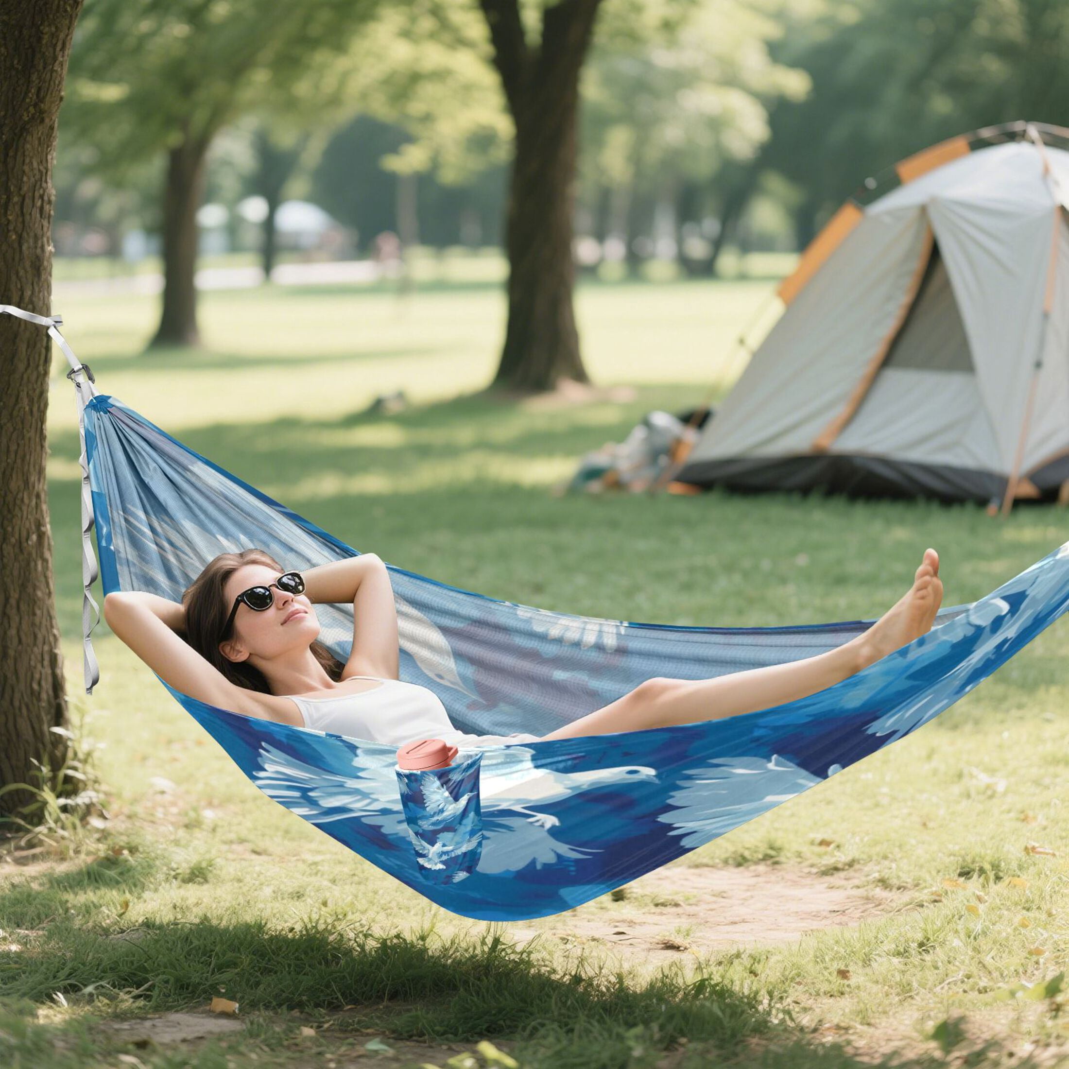 Hammock Camping Hammock Nylon Portable Hammock Travel Camping Hammock Blue Dove