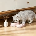 thumbnail image 4 of EGNMCR Cats Bowl Two In One Drinking Water Dog Water Bowl Rice Bowl Pet Bowl Drinking Water Feeding All One Suitable For Dogs And Cats To Live And Drink Water Plastics cat bowl, 4 of 5