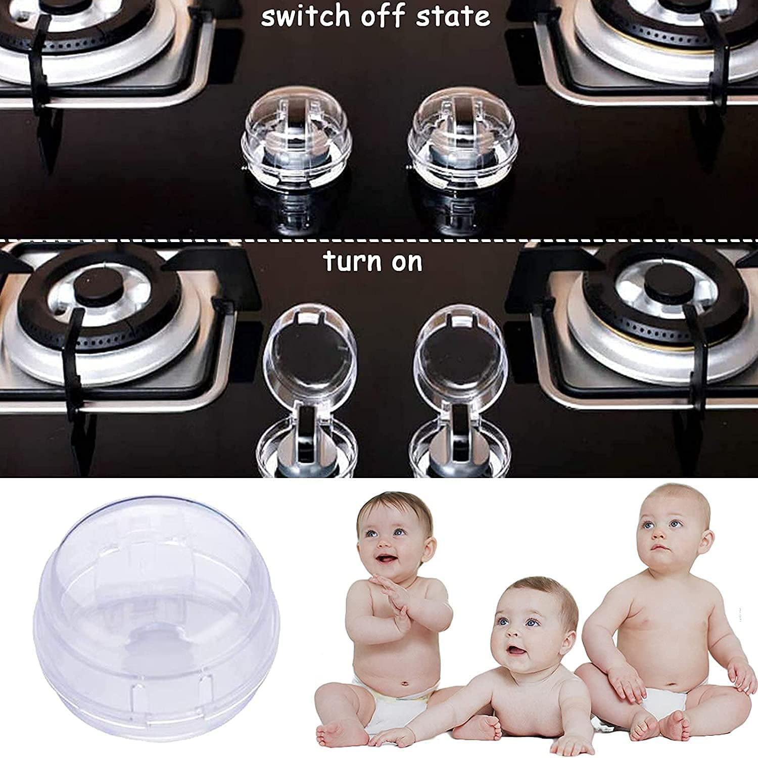 ibasenice 8 Pcs Cover Baby Food Pouch Toppers Clear Stove Knob Covers Stove  Knob Protector Oven Lock Child Safety Stove Protector for Kids Infant