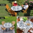 thumbnail image 4 of Blue Fruit Round Tablecloth for 55-60 Inch Tables,Fitted Table Cover with Elastic Edge,Vintage Plant Nature Botanical Flower Floral Waterproof Outdoor Table Cloth Protector for Patio Garden Dinner, 4 of 9