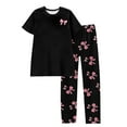 thumbnail image 3 of Garbnen Womens Valentines Pajamas Set Bow Print Short Sleeve Crew Neck Top and Pants Spring Summer Pajamas Sleepwear, 3 of 4