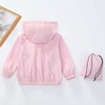 thumbnail image 4 of Child Padded Jacket Dqueduo Boys And Girls Summer Casual Fashion Hooded Zip Up Sun Protection Loose Jacket With Pockets Pink 5-6 Years, 4 of 5