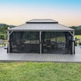 thumbnail image 4 of PURPLE LEAF 12' x 20' Outdoor Hardtop Gazebo with Double Roof Metal Gazebo,Light Gray, 4 of 18