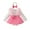 #022-Pink, variant on AUNVITO Girls Knitted Ribbed Long Sleeve Romper 0-24M Winter Casual Solid Color Triangle Bodysuit with Mesh Skirt Bow Pearl Accents Elastic Fit