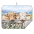 thumbnail image 5 of Ryvnso Highland Cattles Daisy Floral Dish Drying Mat for Kitchen Countertop 18x24 Large Dish Pad Drainer Rack Dish Sink Mats, 5 of 7