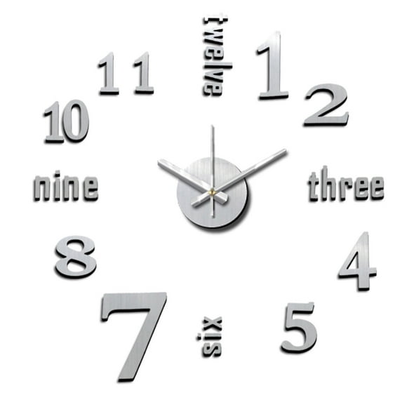 Modern Home Horloge Murale 3D Auto-Adhésive - Linus Metal