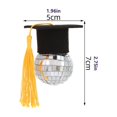 thumbnail image 2 of Graduation Cap Disco Ball with Tassel,Mirror Ball Ornament for Party Decor, Campus Celebration Favor (Large), 2 of 5