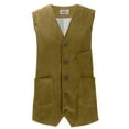 thumbnail image 6 of Aueoeo Corduroy Vests For Men V Neck Button Up Waistcoat Business Casual Jacket For Formal Work With Pockets, 6 of 6