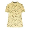 thumbnail image 4 of Linen Shirts for Women Floral Lightweight Short Sleeve Tunic Tshirts Cute Tops Business Work Casual Blouses, 4 of 4
